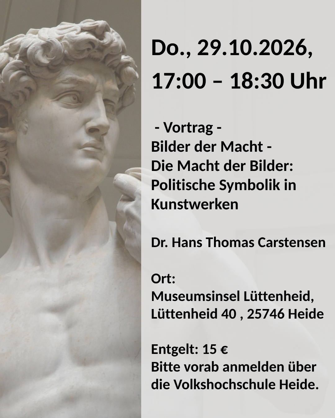 Plakat Vortrag Bilder der Macht